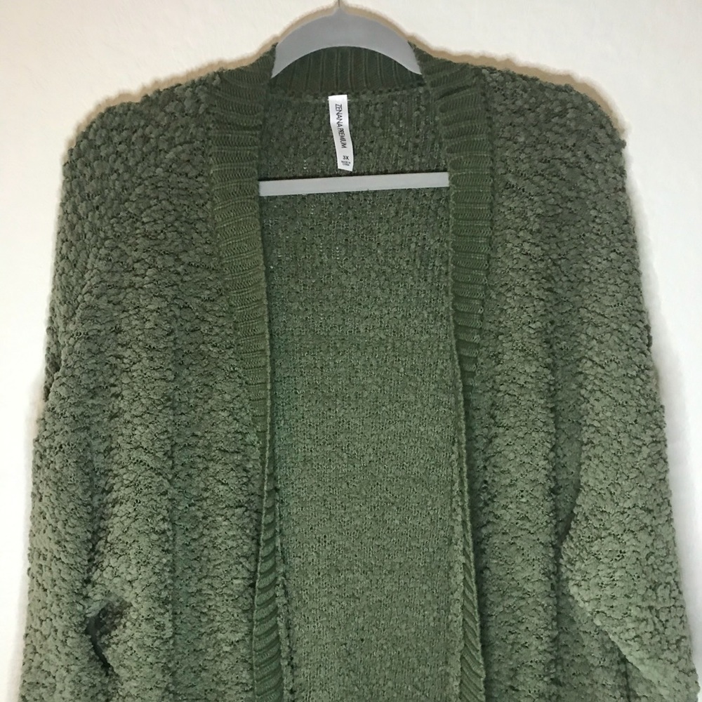 Olive Popcorn Cardigan Zenana Outfitters 3X BNWOT - Picture 4 of 8